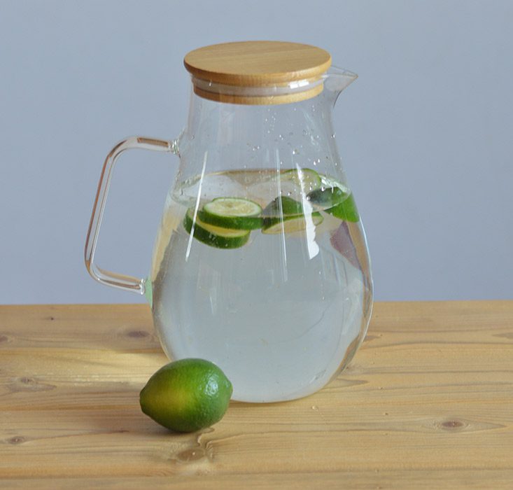 پارچ پیرکس درب بامبو خمره ای