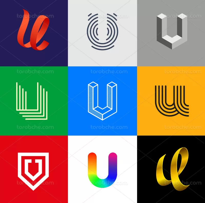 وکتور لوگو حرف U | گرافیک با طعم تربچه