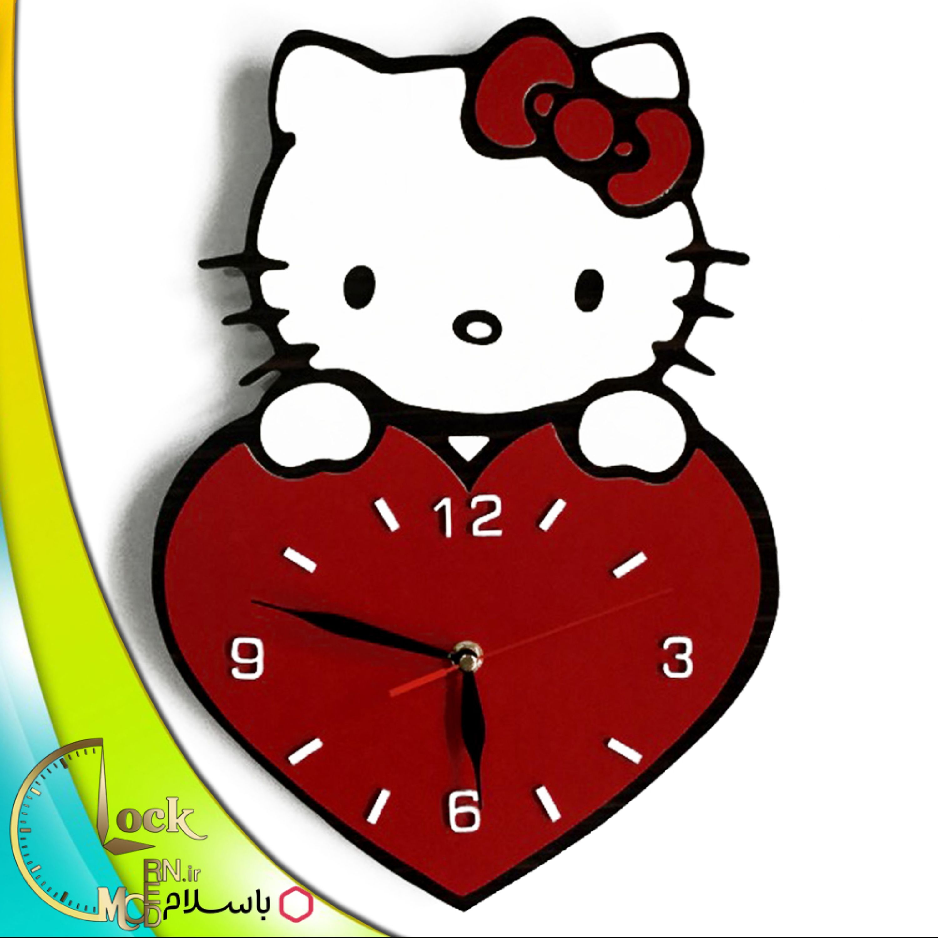 ساعت دیواری کودکانه کیتی قرمز کد 412 (پس کرایه)