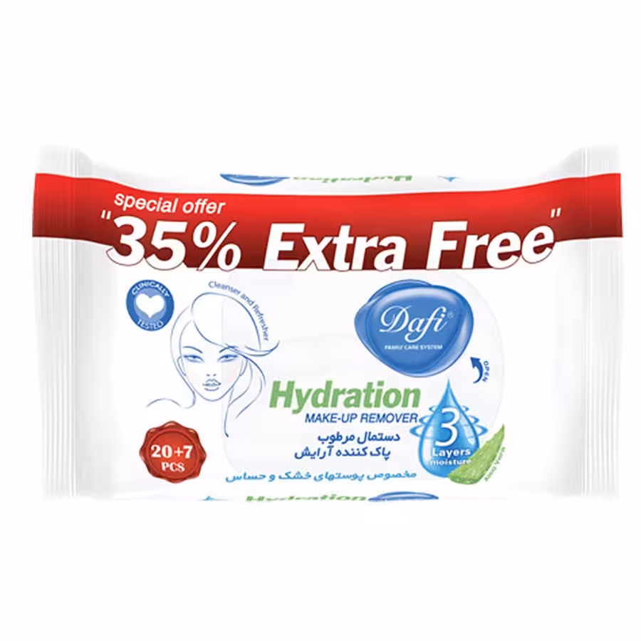 دستمال مرطوب آرایش اکسترا 27 برگ دافی

