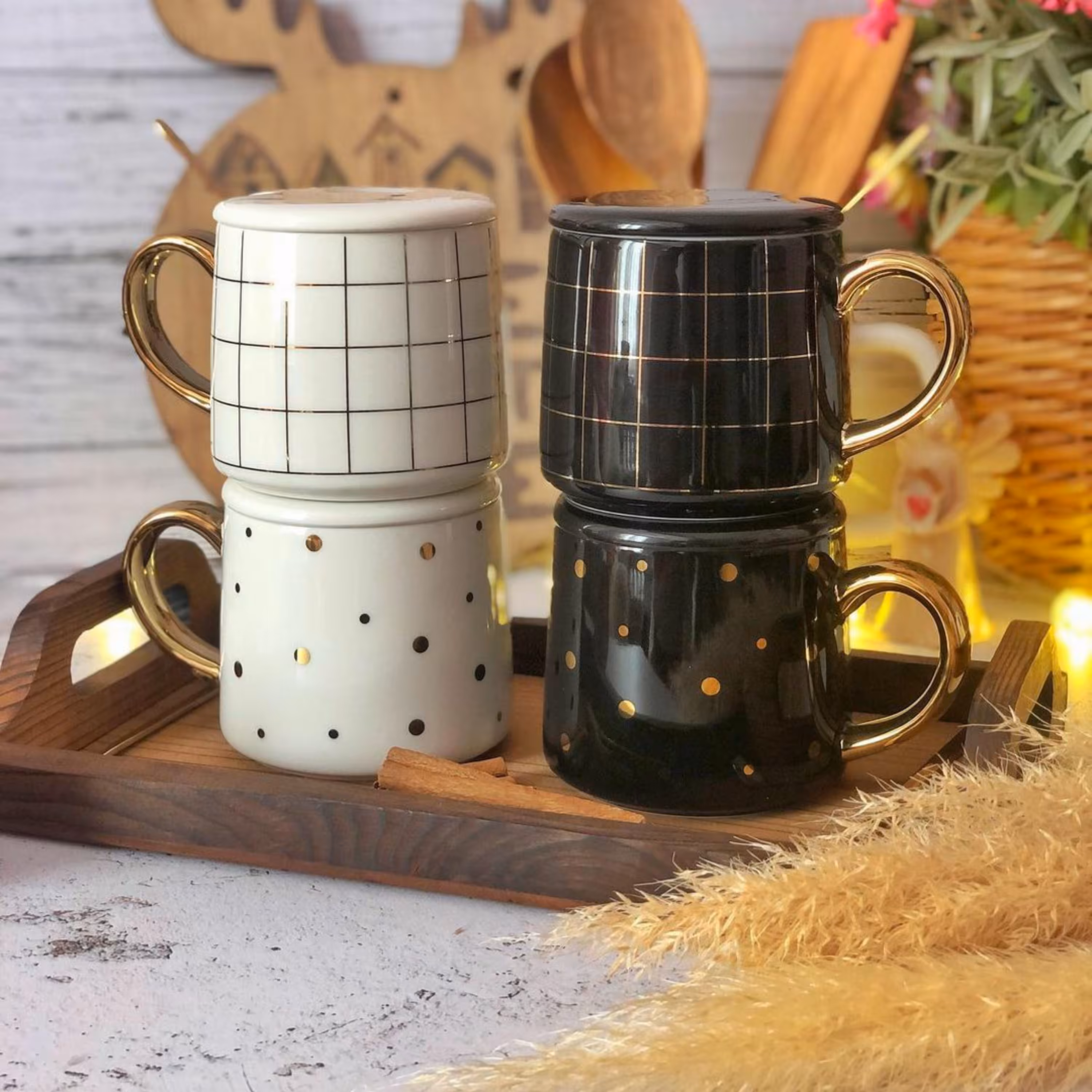 ماگ دسته طلایی بسیار شیک و جذاب برای آدمای خاص پسند