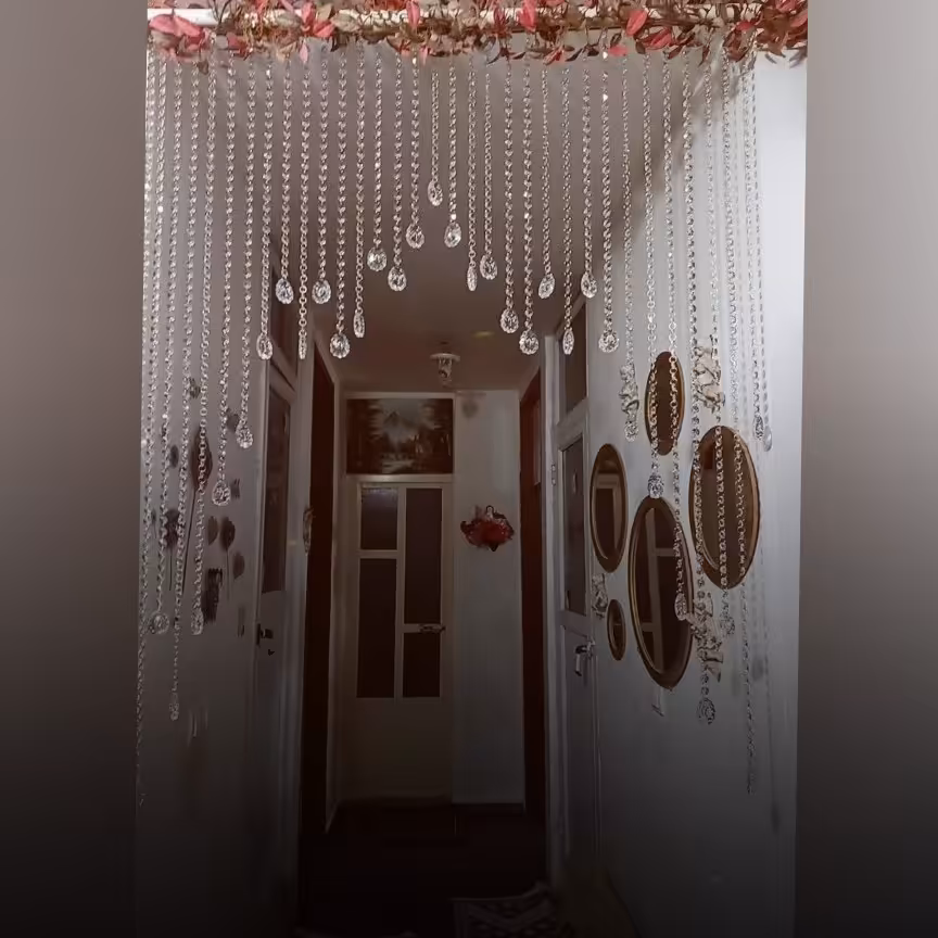 پرده کریستال هلال نامنظم