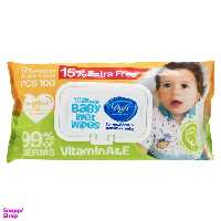دستمال مرطوب پاک کننده کودک دافی مدل Extra بسته 100 عددی