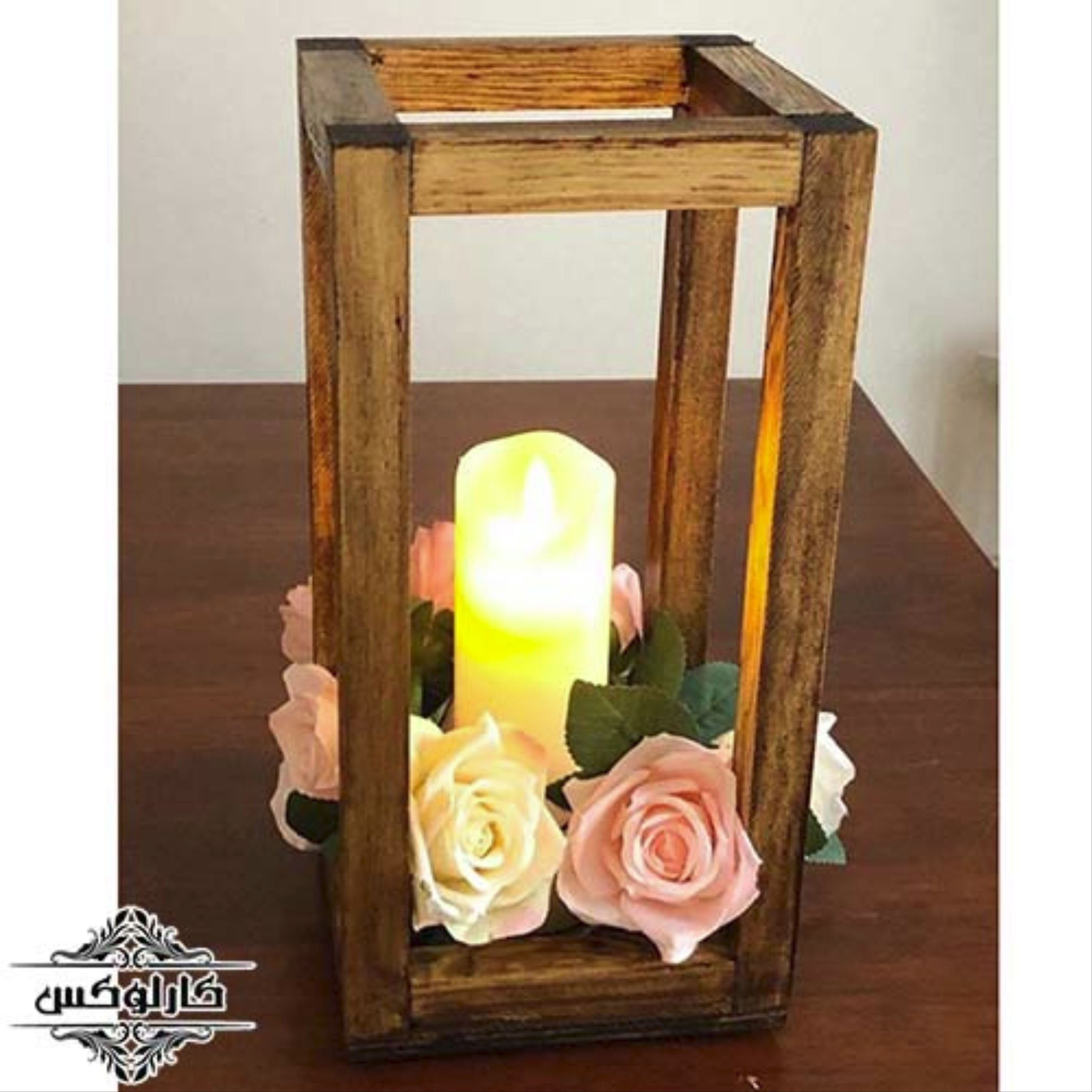 فانوس چوبی ساده بدون دسته
