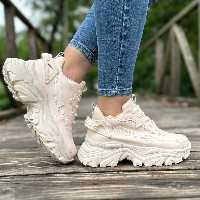کتانی دخترانه FASHION کرم جنس رویه چرم صنعتی جنس زیره EVA سایزبندی 37 الی 40