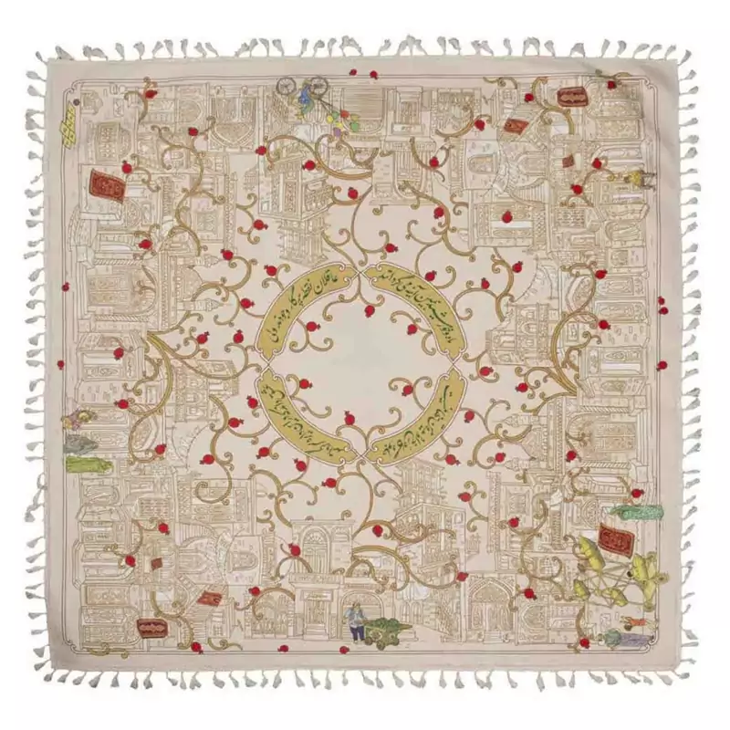 00103013-سفره مخمل شهر فرنگ-100در100سانت