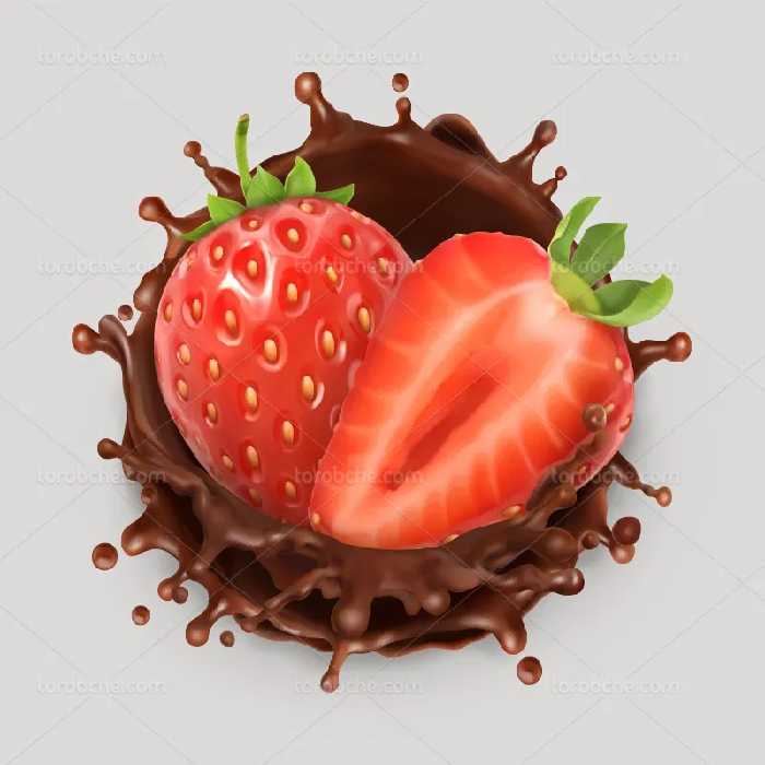 وکتور توت فرنگی و کاکائو | گرافیک با طعم تربچه