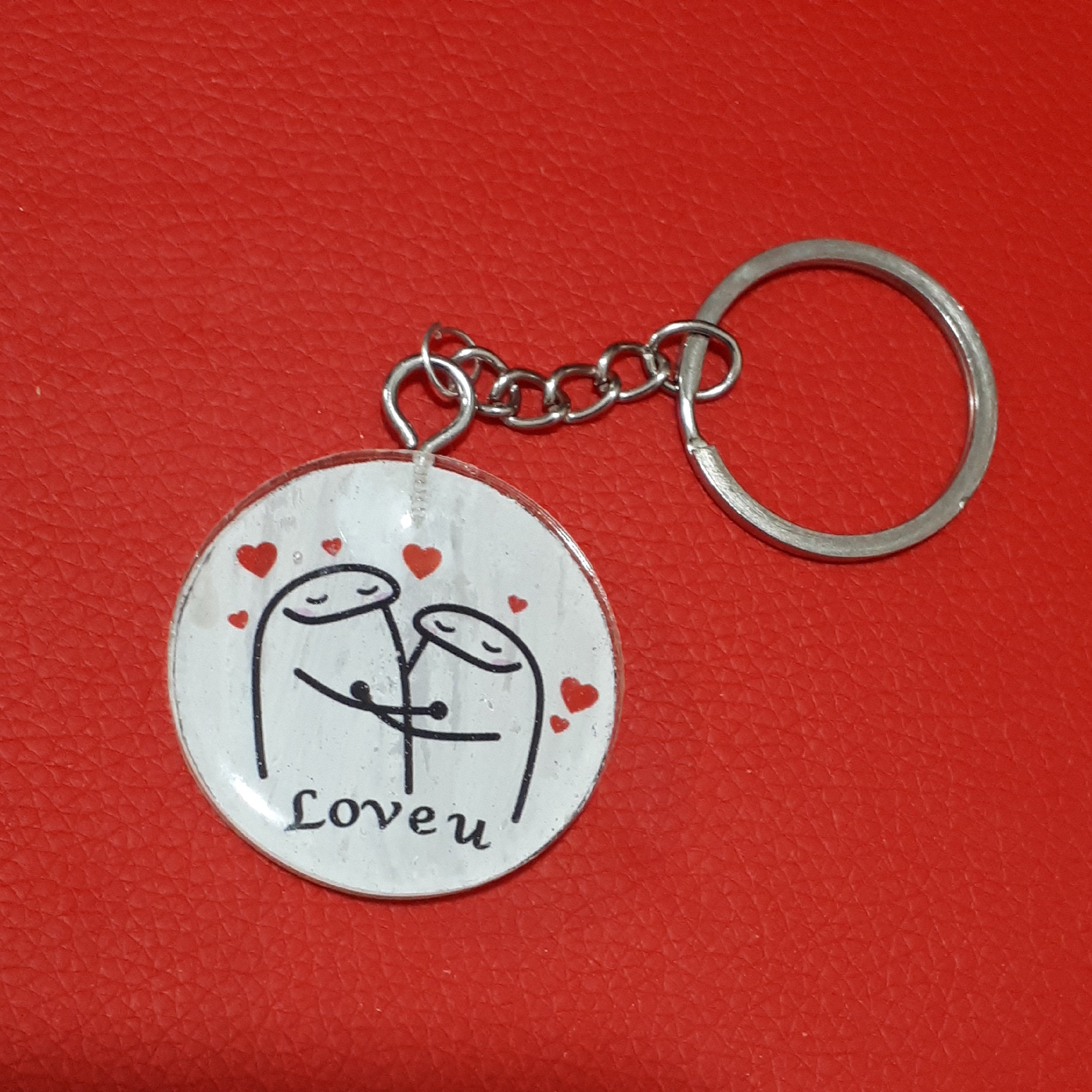 جاکلیدی و آویز کیف دو طرفه طرح love مناسب برای هدیه ولنتاین