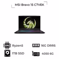 لپ تاپ MSI Bravo 15 C7VEK Ryzen5 16gddr5 1tb 4050