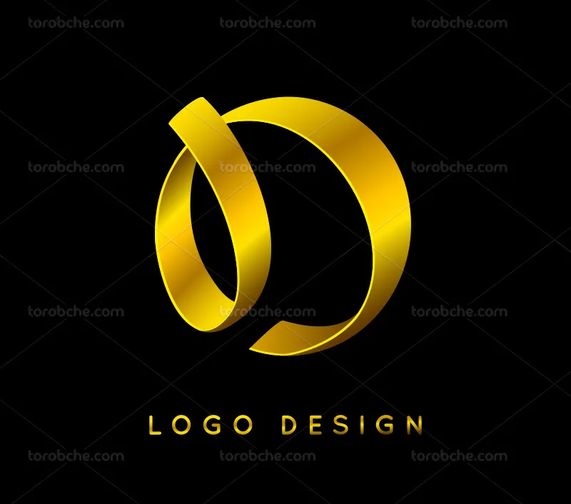 لوگو حرف D طلایی | گرافیک با طعم تربچه