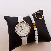 ست ساعت و دستبند مهره ای. ساعت بالون. حلقه رینگ. 