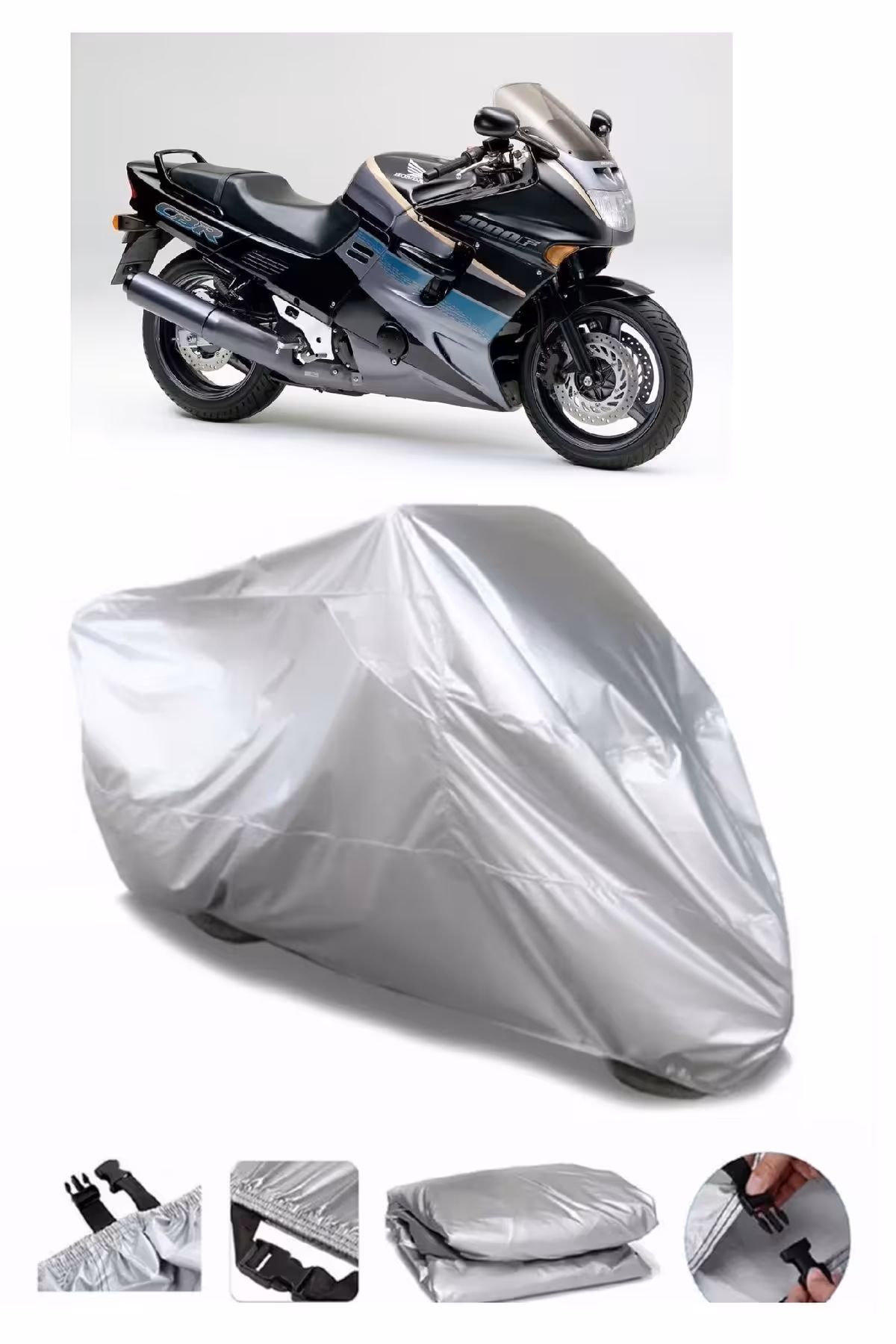 چادر موتورسیکلت HONDA CBR 1000 F فوق العاده ضخیم موتور سیکلت TARPLENE کیسه عقب بدون پرداخت MotoLion