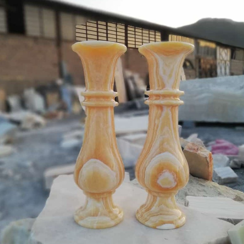 گلدان سنگی مرمر اونیکس
