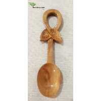 قاشق آجیل خوری چوبی (طرح برگ) 