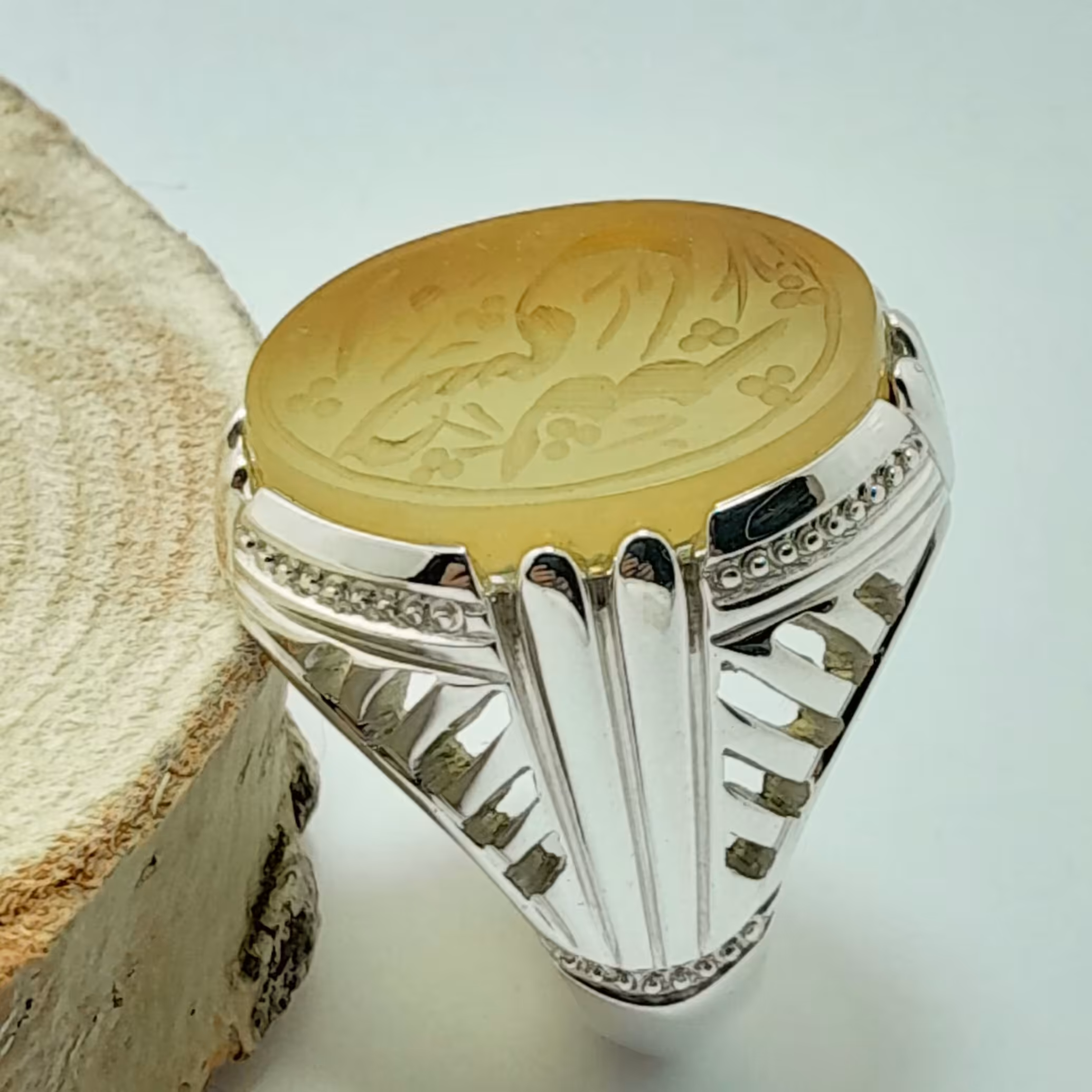 انگشتر عقیق خطی (حسبی الله)