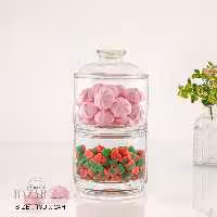 ظرف شکلات خوری 2 طبقه اکرلیک لیمون کد 2109