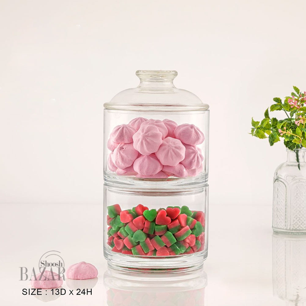 ظرف شکلات خوری 2 طبقه اکرلیک لیمون کد 2109