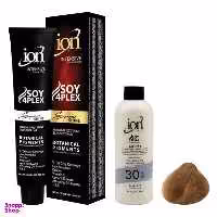 رنگ مو آیون (Ion) شماره 8.77 حجم 120 میلی‌لیتر رنگ بلوند نسکافه ای + اکسیدان نه درصدی حجم 180 میلی‌لیتر