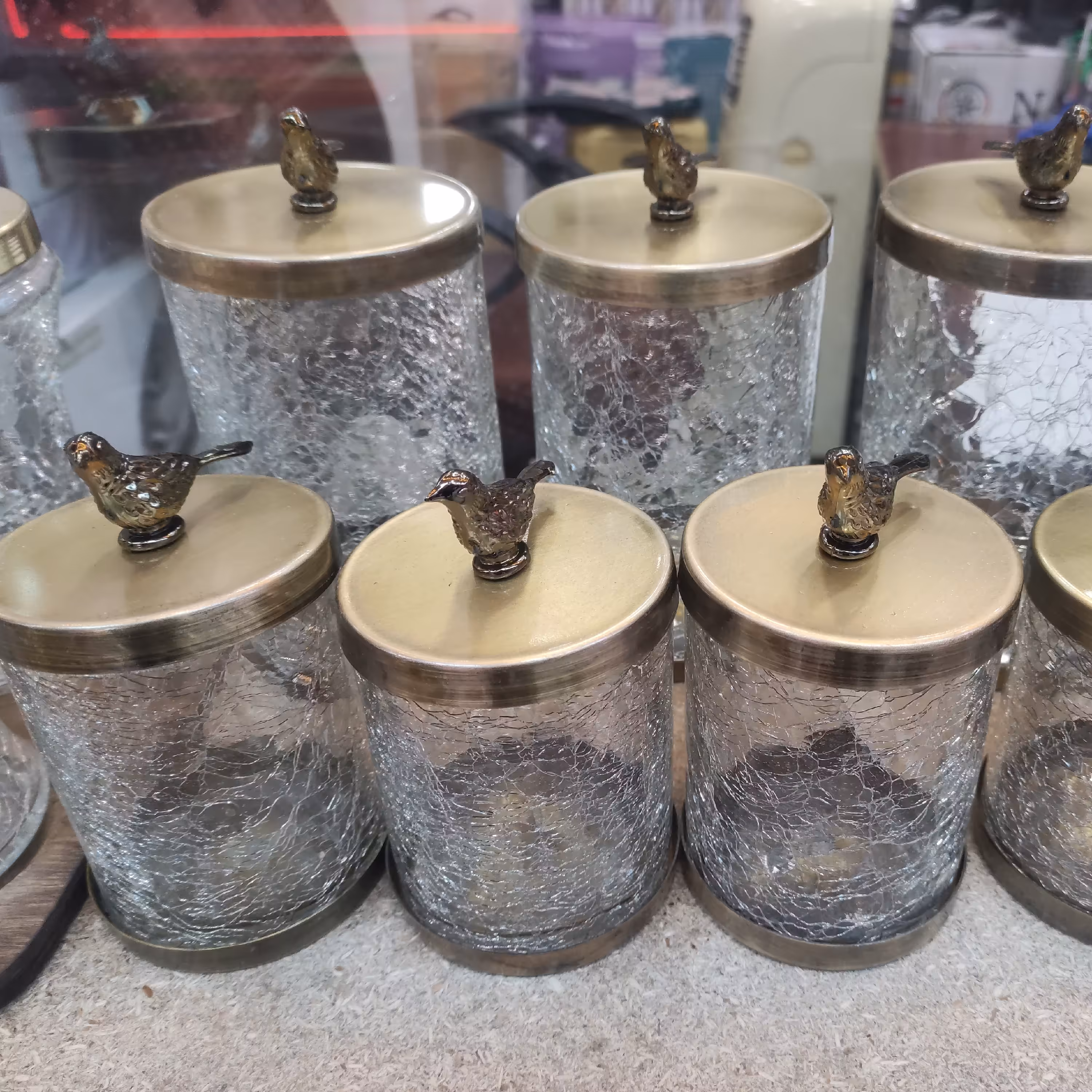 پا سماوری 7 عددی بدونه اسند  شیک درب طلای  گنجشک 