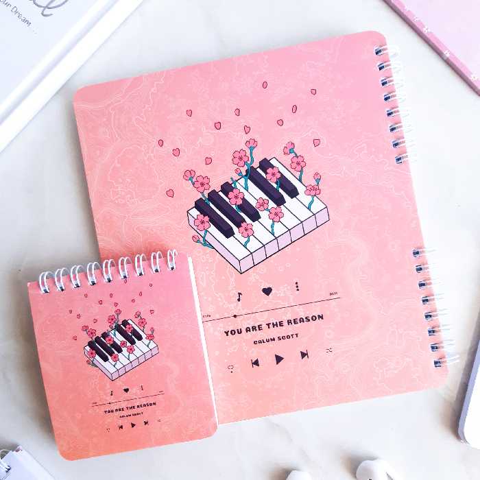 دفتر خطدار و دفترچه ست 80 برگ فنردوبل