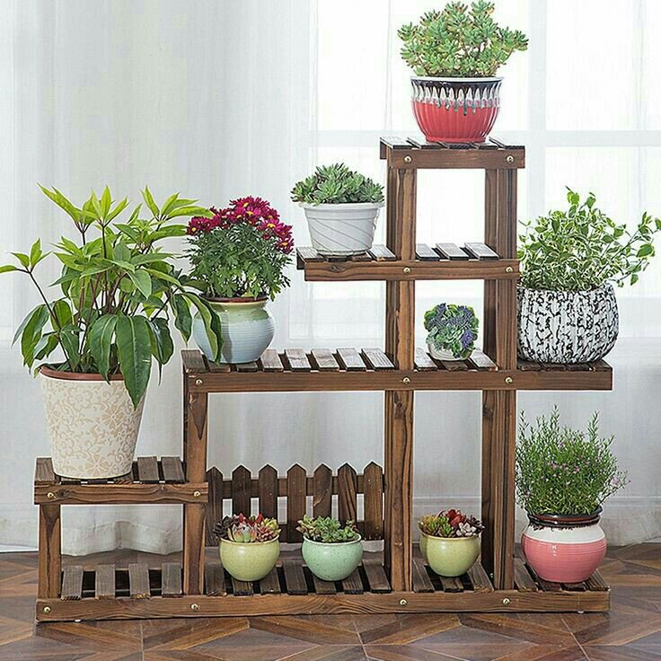 استند چوبی گل و کاکتوس سایز متوسط 223