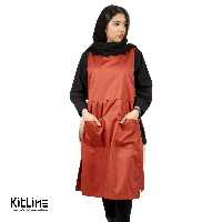 پیشبند چین دار زنانه آجری برند سارا فرم