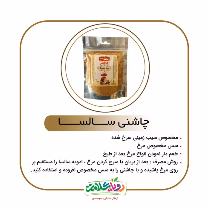 چاشنی سالسا شفا 100گرم محصول رویای سلامت