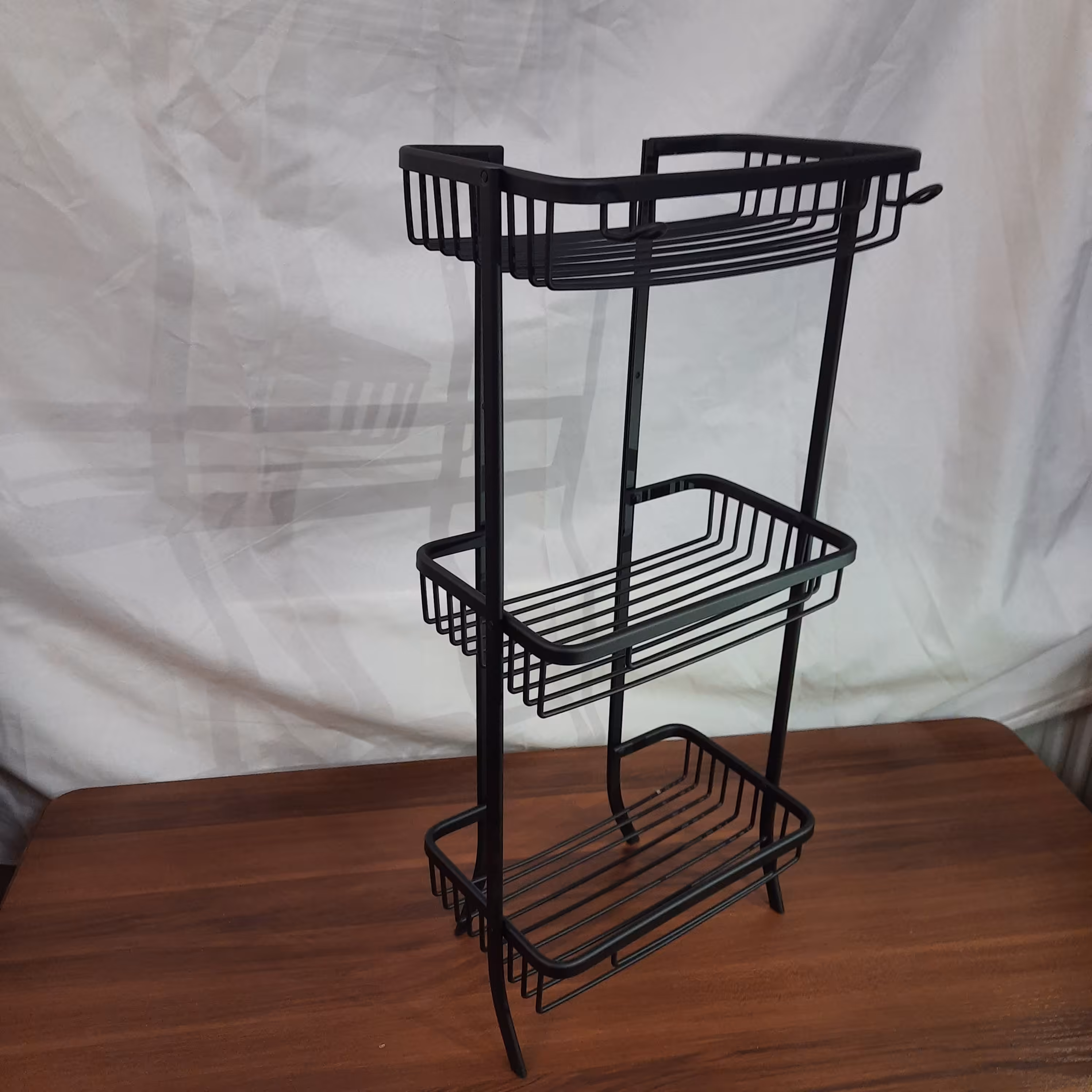 استند سه طبقه  حمام کف سیمی مشکی