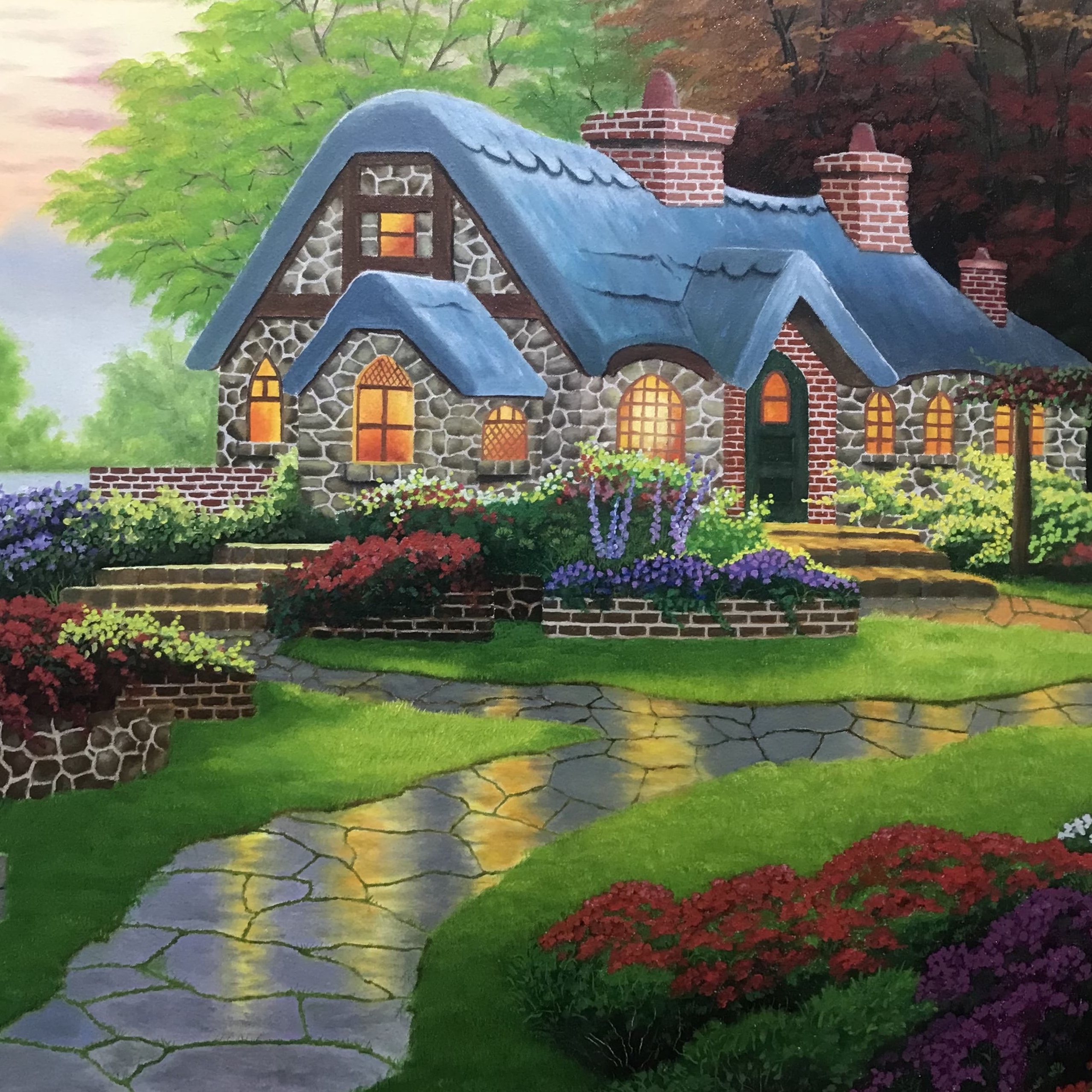 تابلو نقاشی رنگ و روغن روی بوم بسیار زیبا و چشم نواز سایز 50 در 70