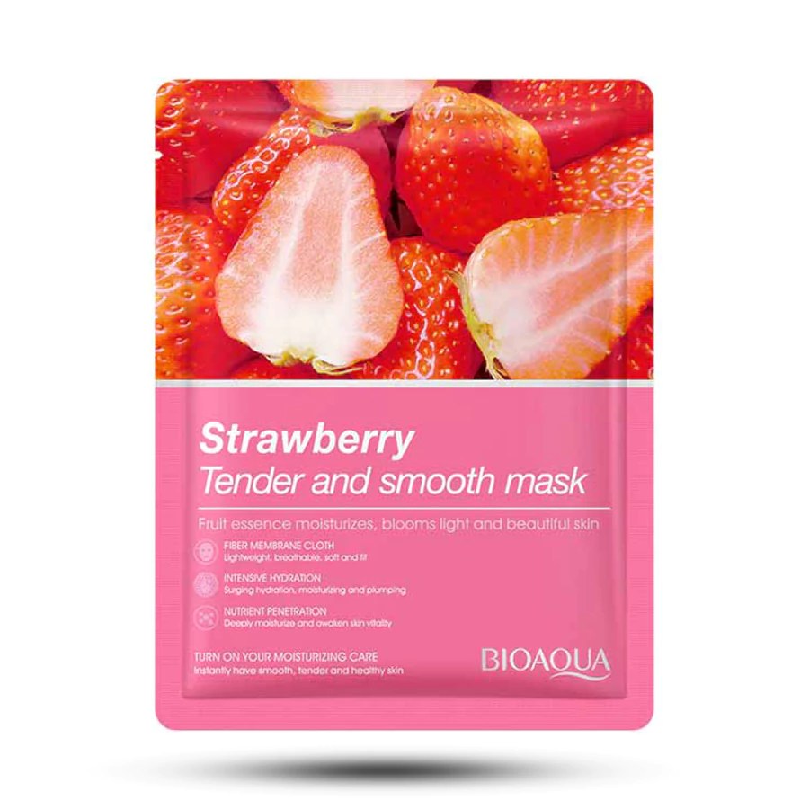 ماسک ورقه ای توت فرنگی بیوآکوا حجم 25 گرم