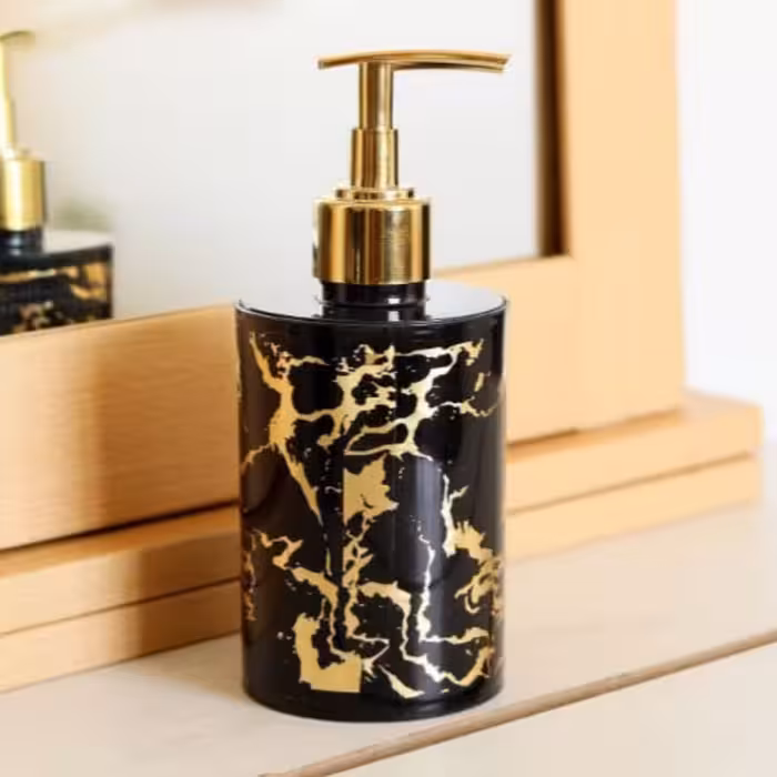 جا مایع ماربل مشکی نقش و سر طلایی