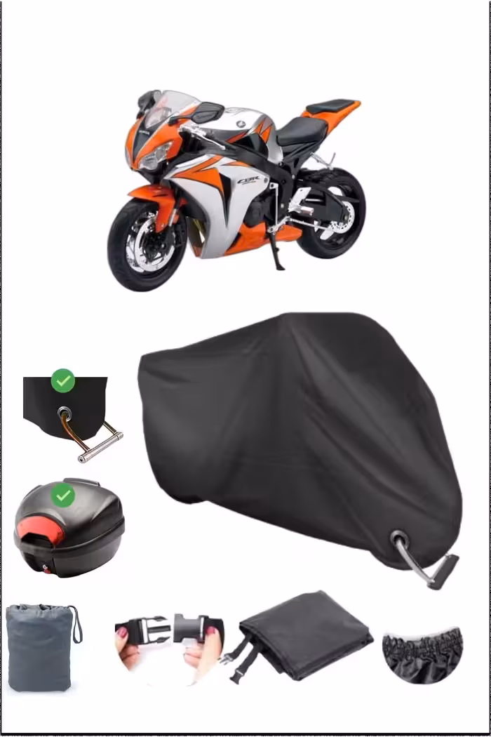 چادر موتورسیکلت مشکی HONDA CBR 1000 RR قفل عقب سازگار با آب برقی موتور سیکلت Breen