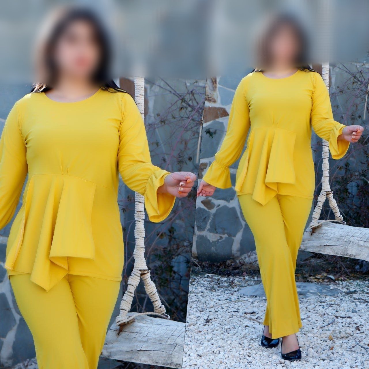 ست شومیز و شلوار پایین حلالی زنانه
