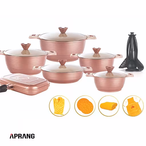 سرویس قابلمه 25 پارچه لایف مدل روما - مشکی, لایف