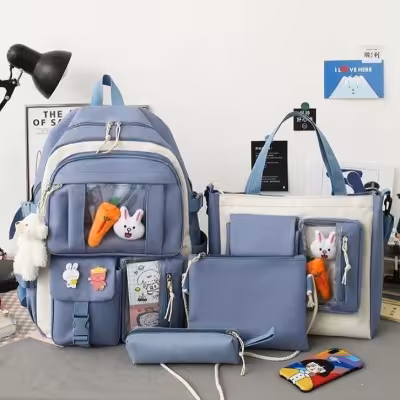 کوله و کیف چهارتیکه وارداتی صورتی