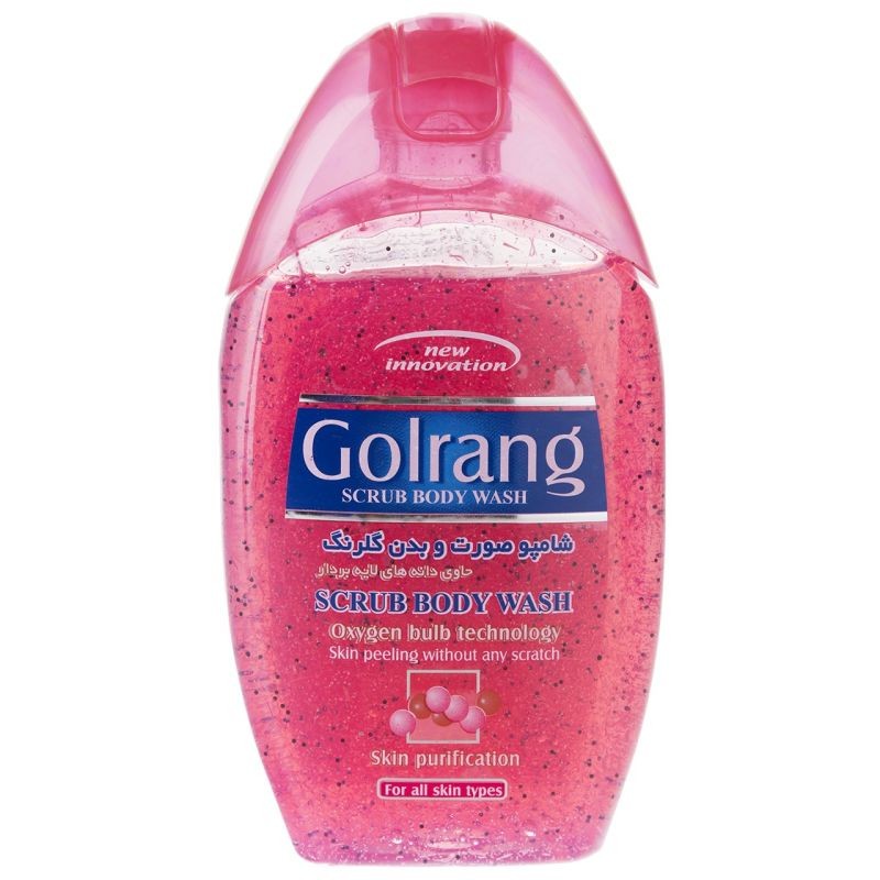 شامپو صورت و بدن گلرنگ مدل Scrub Red مقدار 280 گرم، حاوی دانه های لایه بردار