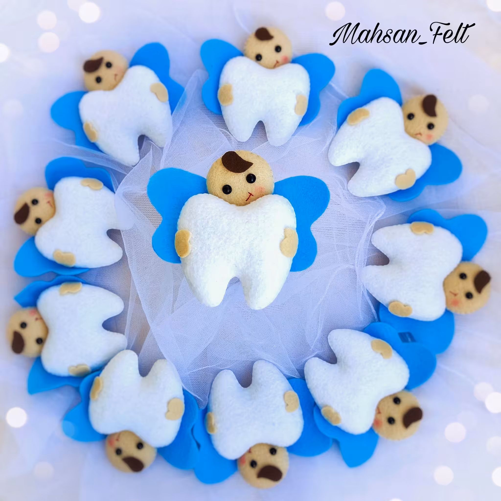 پک ده عددی گیفت نمدی دندونی پسرانه