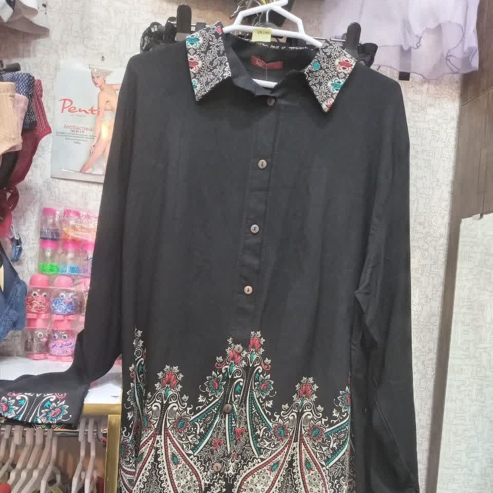 تونیک حاشیه دار تک رنگ
