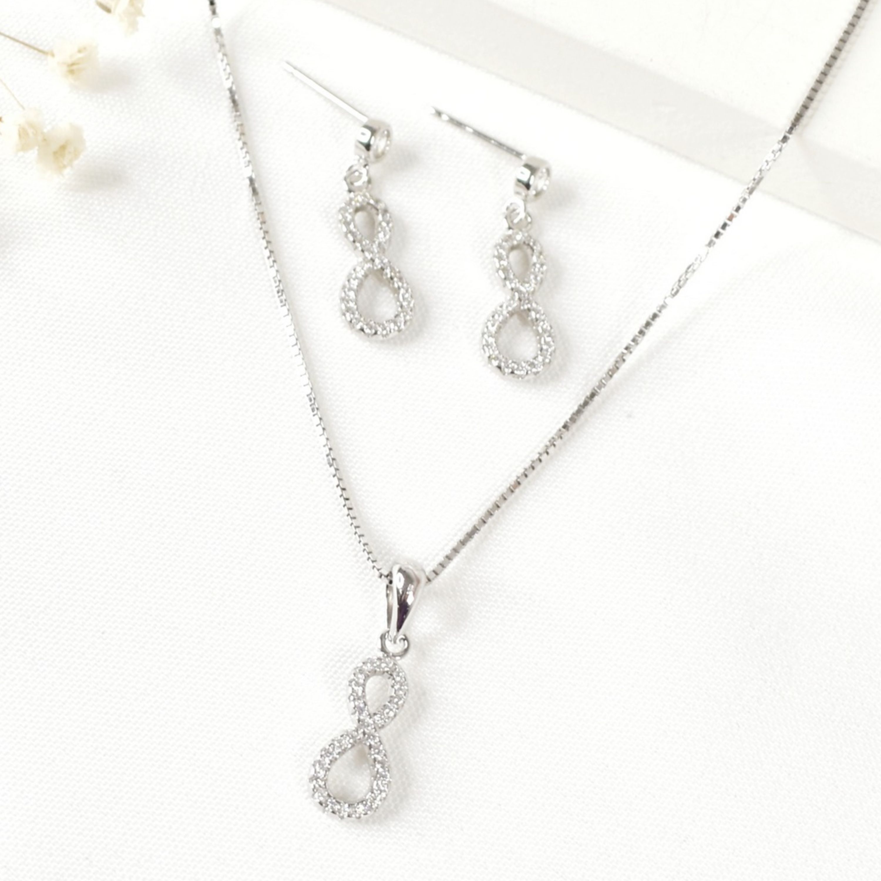 نیمست نقره آویز بینهایت کد 6983