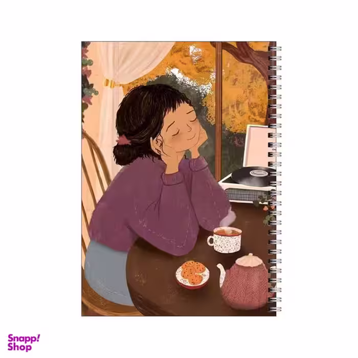 دفتر مشق 80 برگ بامبیلیپ طرح چای در عصر پاییزی کد 2401066