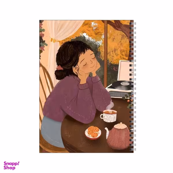 دفتر مشق 80 برگ بامبیلیپ طرح چای در عصر پاییزی کد 2401066