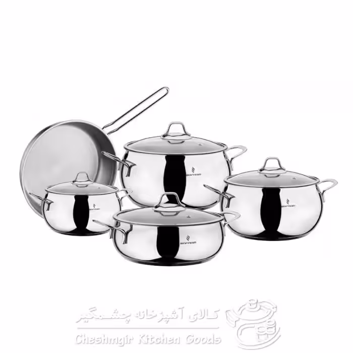 سرویس 9 پارچه استیل سوفرام مدل لینا