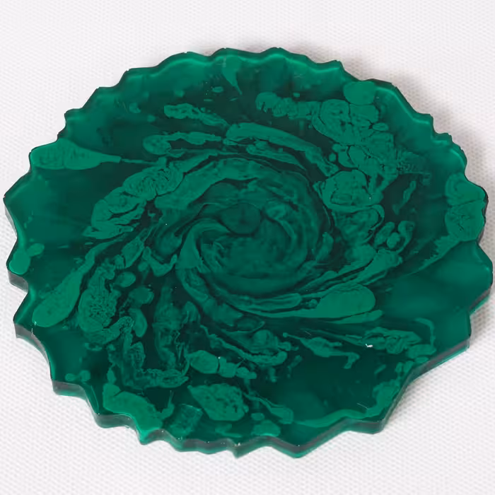زیر لیوانی رزینی طرح گل سه بعدی رنگ سبز 