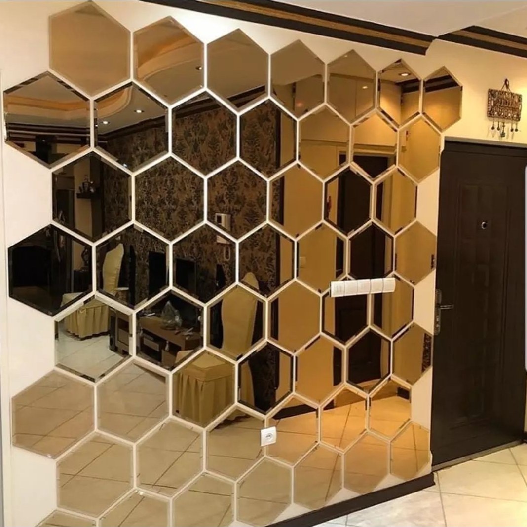 آینه پلیمری شش ضلعی قطر 10 سانتیمتر مجموعه 30 عددی - ارسال با تیپاکس پسکرایه