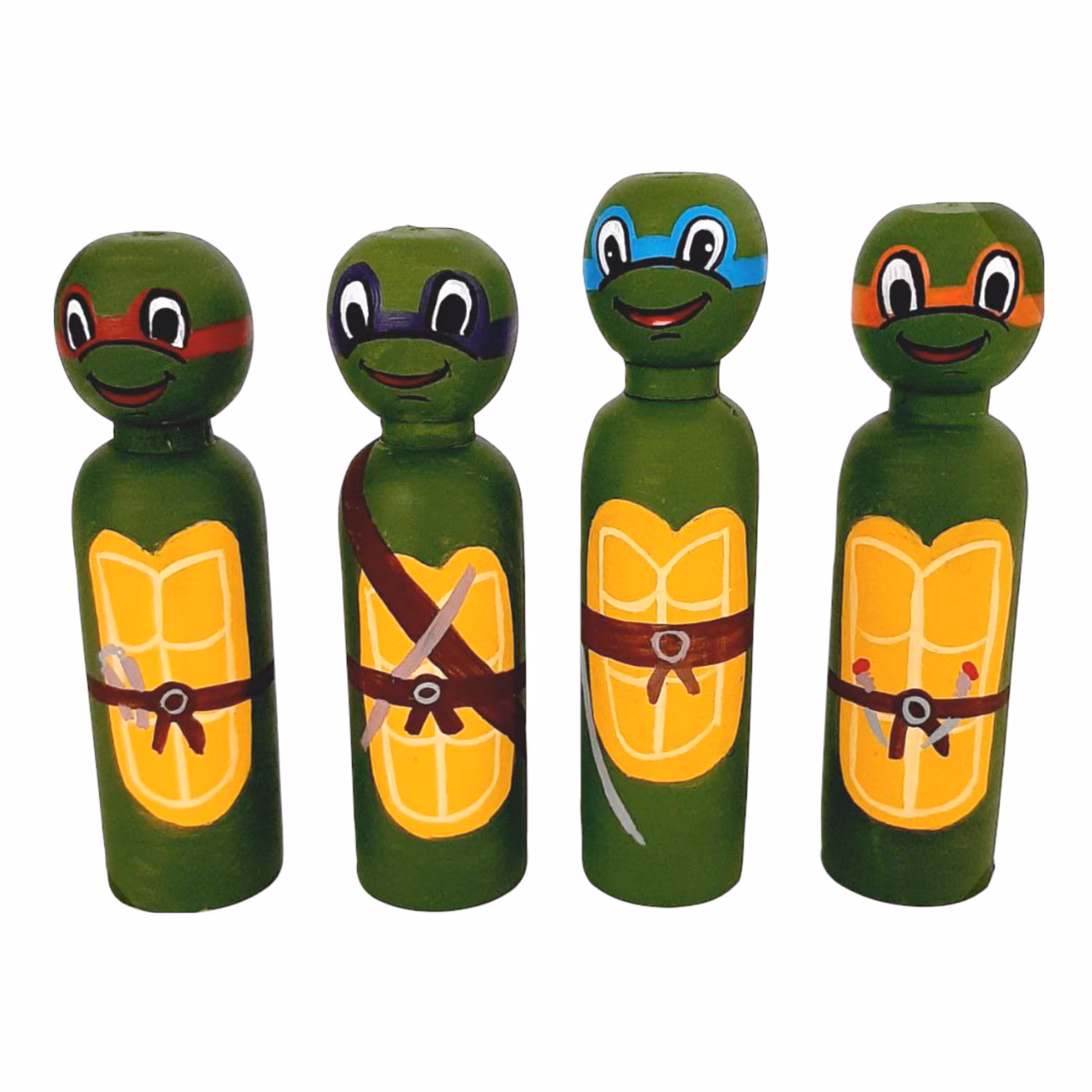 اسباب بازی چوبی مدل لاکپشت های نینجا مجموعه 4 عددی