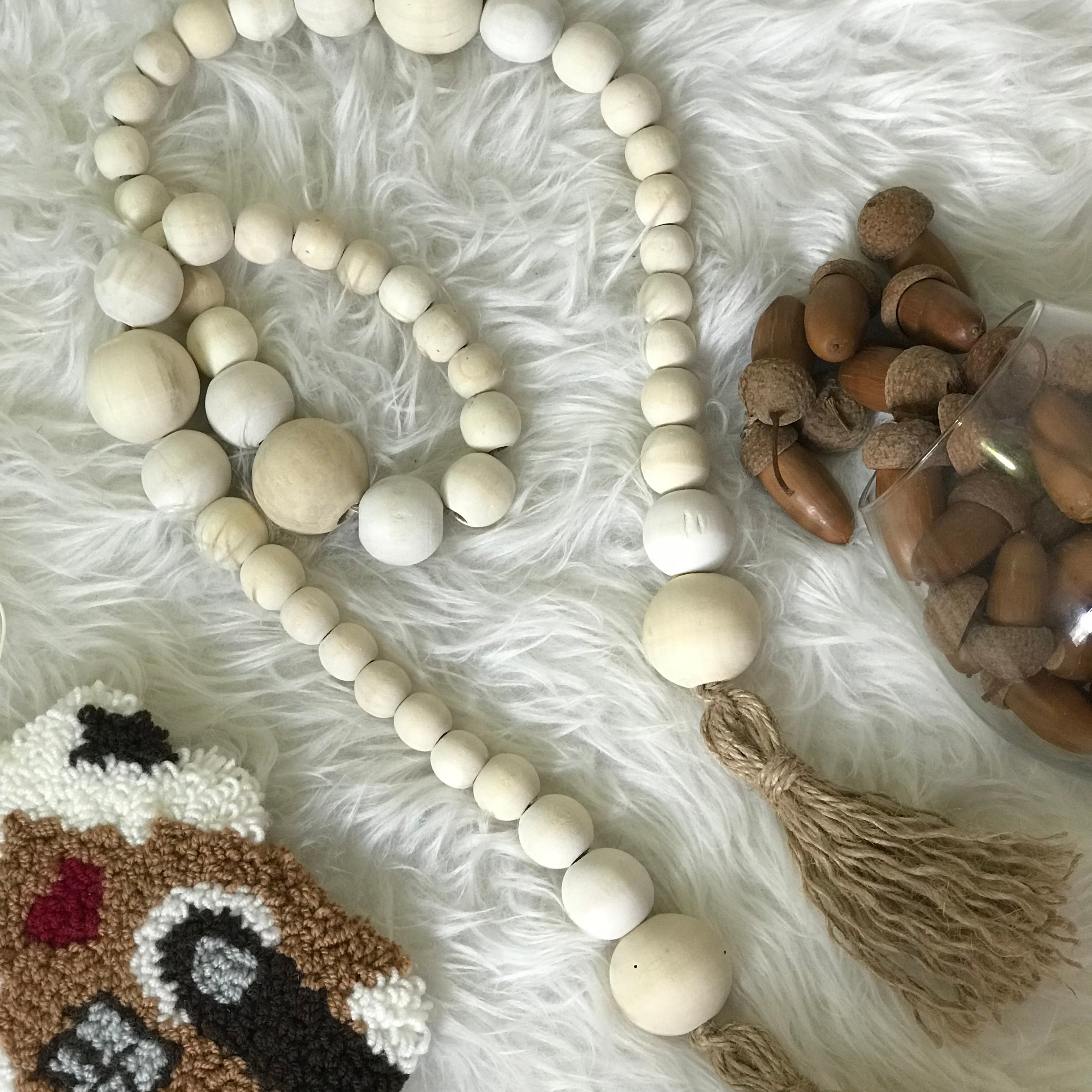 دکوری رومیزی ریسه از جنس مهره ی چوبی