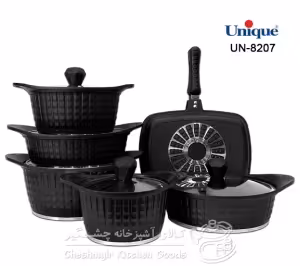 سرویس قابلمه 13 پارچه کلاسیک رزگلد یونیک کد UN_7897