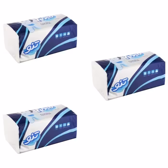 دستمال کاغذی 250 برگ تنو مدل اقتصادی بسته 3 عددی ( دستمال ) ( دستمال کاغذی ) 
