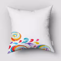 کوسن چاپی طرح رنگی زمینه سفید PK-2874b