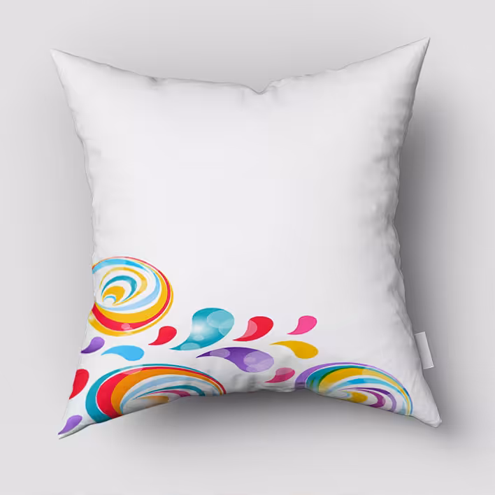 کوسن چاپی طرح رنگی زمینه سفید PK-2874b